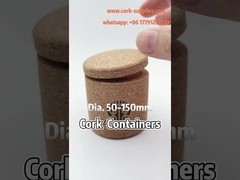 Dia. 50-150mm Cork Container Cork Storage Box Cylindrical Round Shaped with Cork Lid