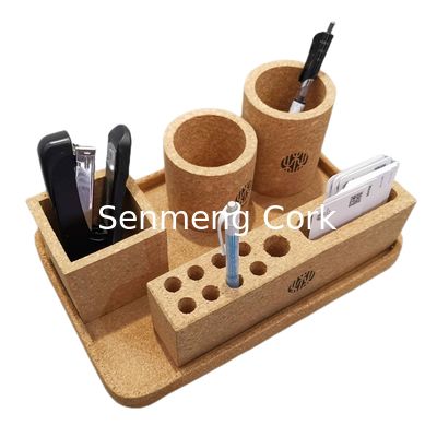 Buy Custom Cork Pen Holder Desk Organizer Set Cork Desk Tray Office Stationery online manufacture