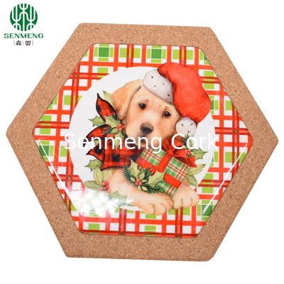 Buy Custom Hot Sale Hexagon Cork Placemat Ceramic Natural Cork Trivets online manufacture