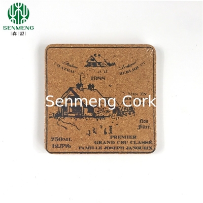 Buy Custom Square Natural Hot Dishes Cork Placemats with Beautiful Printed Pattern online manufacture