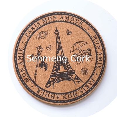 Buy 4 Inch Custom Printed Cork Coasters Heat Insulation For Beverages Cups online manufacture