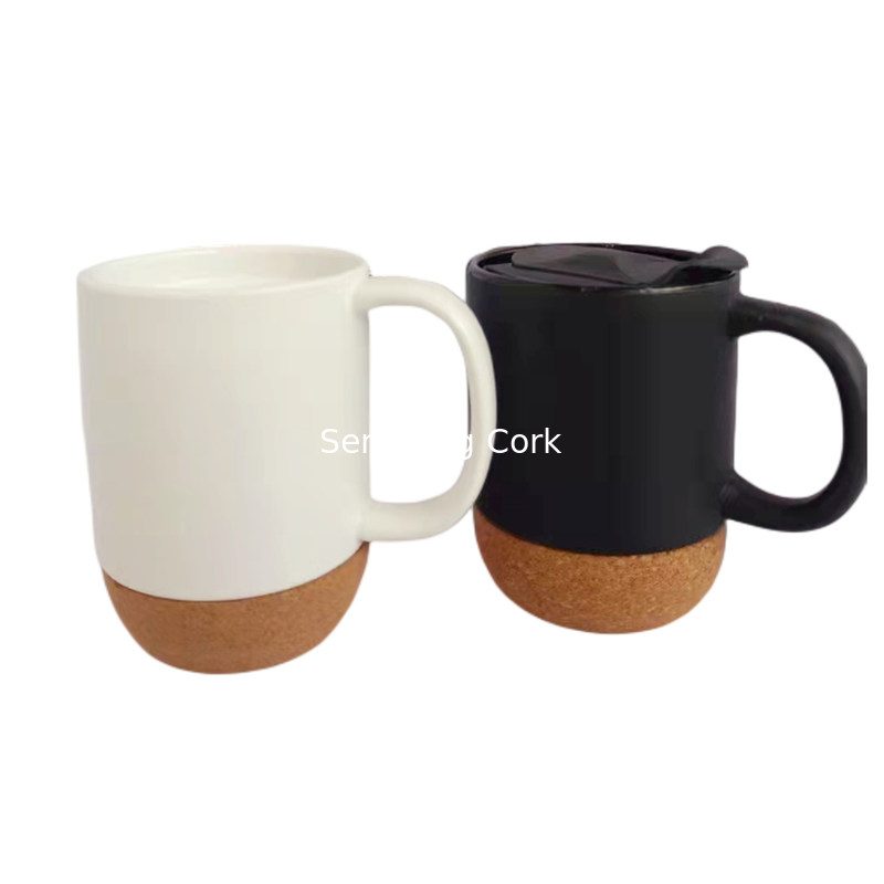 10-15oz Ceramic Coffee Mug With Cork Bottom Base Heat Insulated Waterproof