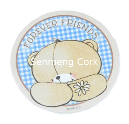 4 Inch Round Ceramic Natural Cork Coasters With Base Heat Resistance