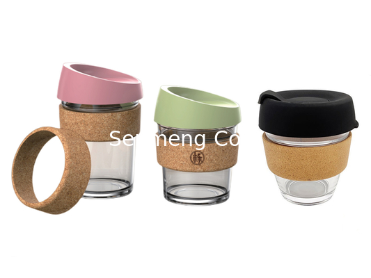 Reusable Custom Cork Band Brew Cork Sleeve Glass And Cork Coffee Cup