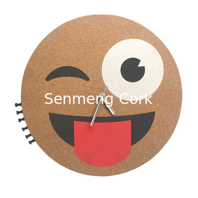 12 Inch Round Cork Wall Clock Battery Operated Decorative Corkboard