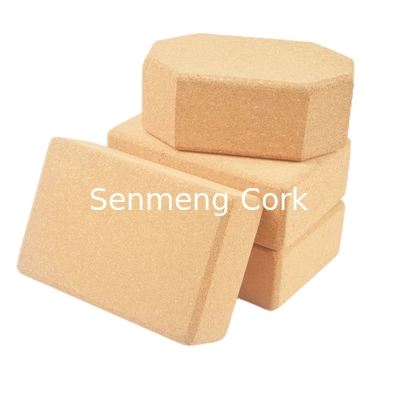 Sustainable Yoga Brick Cork Blocks Portable Rectangular Rounded Edge