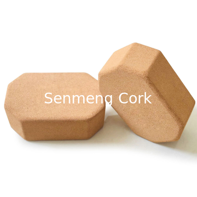 Non Slip Natural Cork Yoga Block Bricks For Gym 8.5