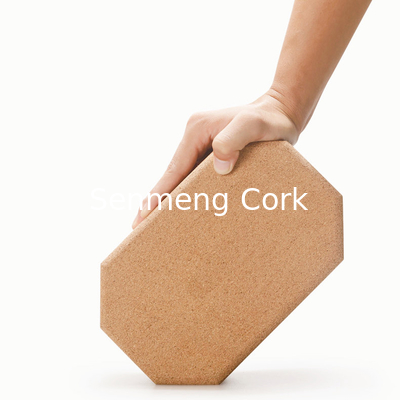 Octagonal Natural Fitness Cork Yoga Block Brick Recycled Ergonomic Design OEM
