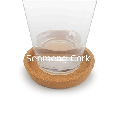 Natural Cork Coasters With Rim Bottom Base for Glass Coffee Cup