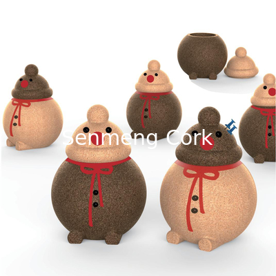 Eco Christmas Cork Craft Cork Container Storage Box Decorations Desktop