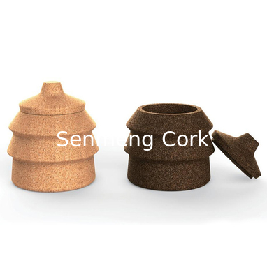 Custom Christmas Tree Cork Container With Cork Lid Storage Box Canister