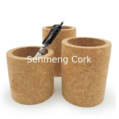 H. 10cm Cork Pen Pot Holder Office Stationery Lightweight Desk Tidy