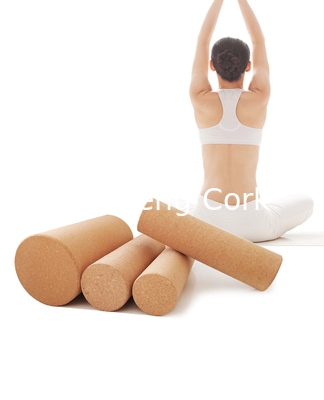 High Density FSC Natural Cork Yoga Pillar Roller D100*300mm Fine Grain Muscle Relief