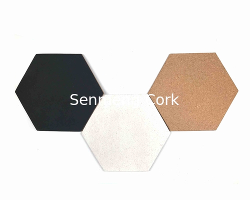 3 Pack Hexagon Cork Board Wall Tiles Durability White And Black