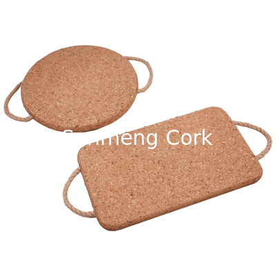 Multifunction Odorless Table Mat Cork Placemat Trivet With Rope Eco Friendly