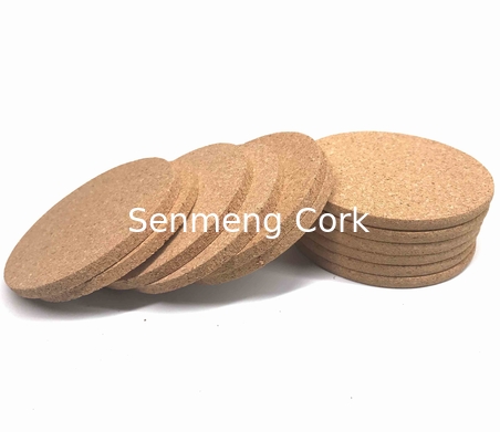 Round Natural Cork Coasters 0.25