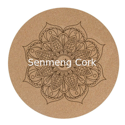 Yuelin Natural Round Cork Yoga Mat Eco Friendly Slipproof 3mm Thick