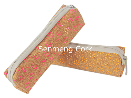 18.5*4.5cm Lightweight Cork Pencil Case With Flower Hollow Carved Pattern
