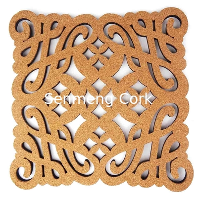 12''X12'' Decorative Cork Wall Tiles Hollow Carved Elegant Deisgn FDA PROP65