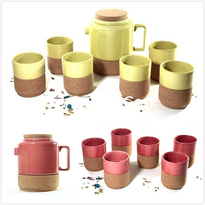 Anti Friction Custom Cork Teapot Sugar Pot Multipurpose White Yellow Red