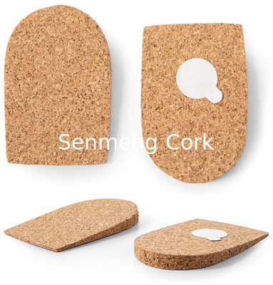 Antistatic Antiskid Natural Cork Sole Heel Lift Inserts  4.5*2.7in 4.25*2.4in