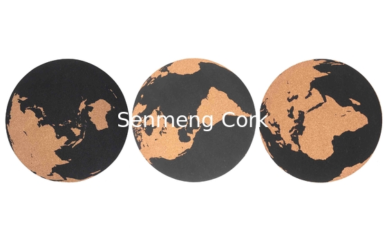 Waterproof Circle World Map Pin Boards Dia30cm Thick 0.5cm