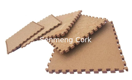2mm Thick 45x45cm Cork Pad Puzzle Cork Play Mat Antibacterial Resilient