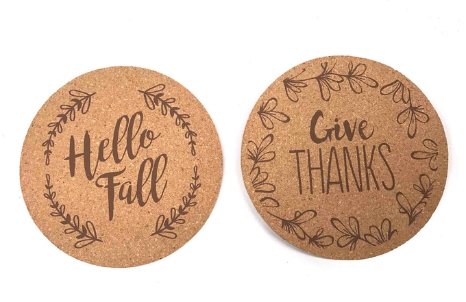Dia8'' Durability Round Cork Trivet FSC Personalized Cork Hot Pads 0